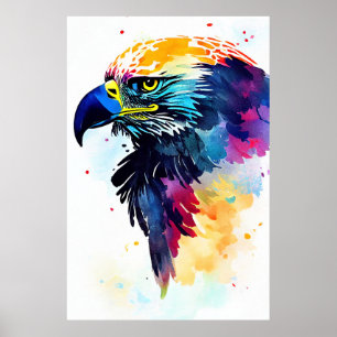 Eagle Bird Wild Nature Animal Color Art Malerei Poster