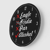 Eagle Birdie Par Alcohol Spaß Große Wanduhr (Winkel)