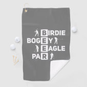 Eagle Birdie Par Bogey Beer witzig Golfhandtuch (Insitu)