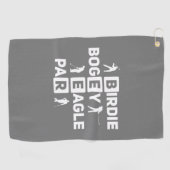 Eagle Birdie Par Bogey Beer witzig Golfhandtuch (Horizontal)