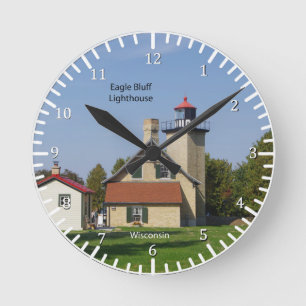 Eagle Bluff Leuchtturm-Uhr Runde Wanduhr