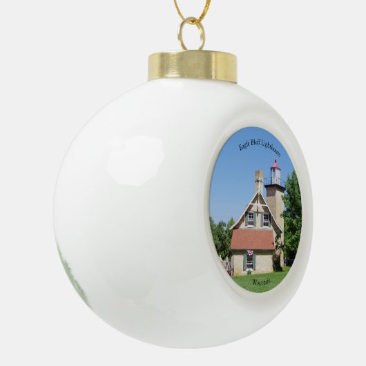 Eagle Bluff Lighthouse Keramik Kugel-Ornament (Links)