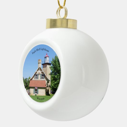 Eagle Bluff Lighthouse Keramik Kugel-Ornament (Rechts)