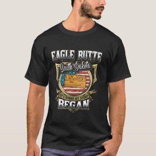Eagle Butte South Dakota USA Flag 4. Juli Lange T-Shirt