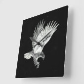 Eagle by Night Quadratische Wanduhr (Winkel)