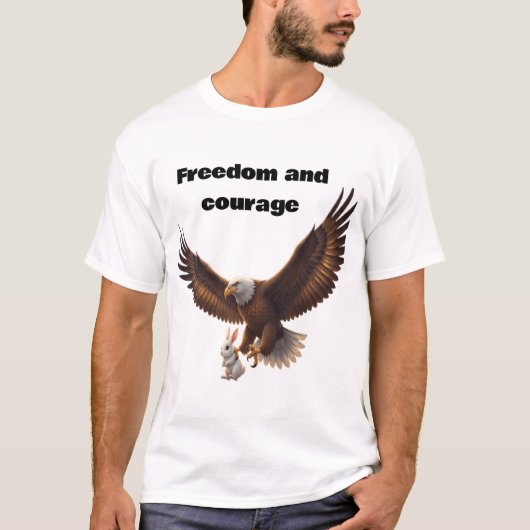 Eagle Carrying Bunny – Inspirational Freedom Desig T-Shirt (Vorderseite)