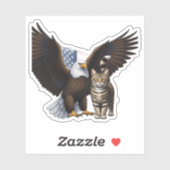 Eagle & Cat Collab - Patriotische Unabhängigkeit d Aufkleber (Blatt)