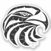 Eagle clean cut portrait Native American art Aufkleber (Vorderseite)