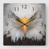 Eagle Closeup Quadratische Wanduhr (Vorderseite)