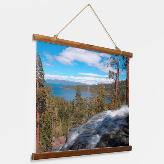Eagle Creek Falls, South Lake Tahoe Wandteppich Mit Holzrahmen (Gewinkelt)