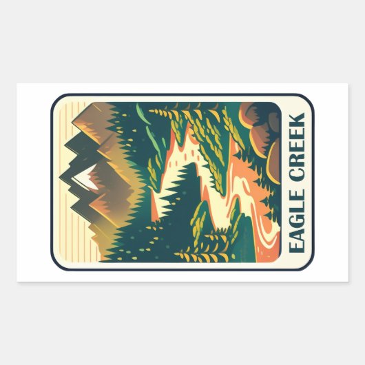 Eagle Creek Oregon Farben Rechteckiger Aufkleber (Vorderseite)