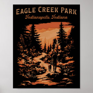 Eagle Creek Park Indianapolis Indiana Vintage Wand Poster