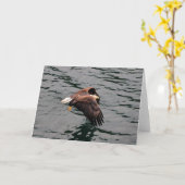 Eagle, das mit Flügeln heraus fliegt Karte (Gelbe Blume)