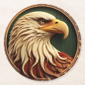 Eagle der Stärke und Freiheit Runder Pappuntersetzer (Vorderseite)