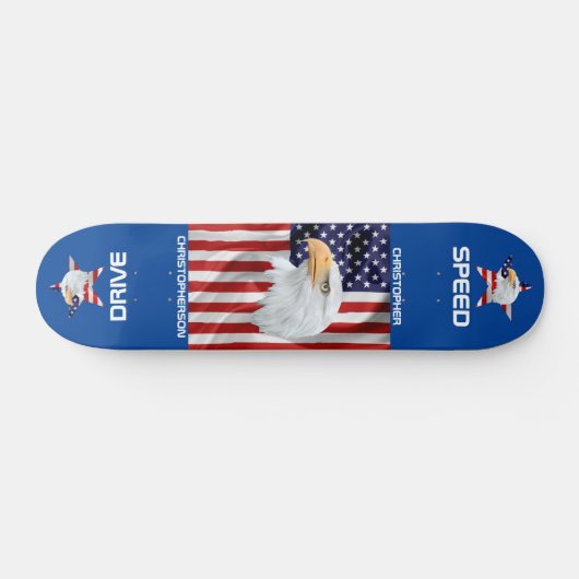 Eagle, die amerikanische Flagge, Patriotisch Skateboard (Horizontal)