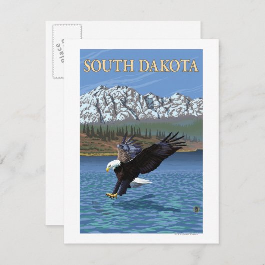 Eagle DivingSouth Dakota Postkarte (Vorne/Hinten)