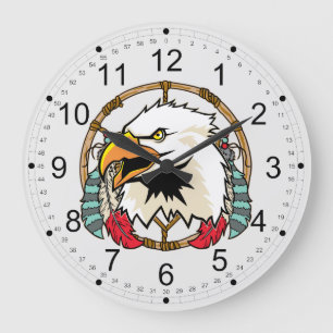 Eagle Dreamcatcher Große Wanduhr