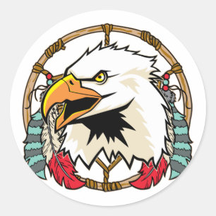 Eagle Dreamcatcher Runder Aufkleber