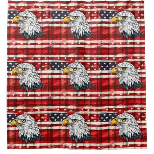 Eagle Emblem Curtain Bold Patriotic Bath Design Duschvorhang (Vorderseite)
