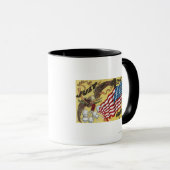 Eagle Emblem Holding Fireworks, Flag Tasse (VorderseiteRechts)