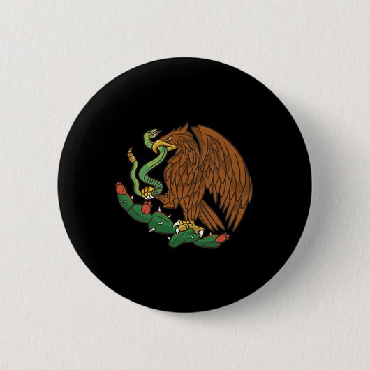 Eagle Emblem Mexiko mexikanische Flagge Cinco De M Button (Vorderseite)