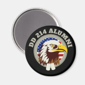Eagle Emblem USA Flag | DD 214 Alumni Magnet (Vorderseite/Rückseite)