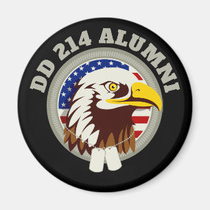 Eagle Emblem USA Flag   DD 214 Alumni Magnet