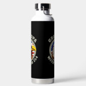 Eagle Emblem USA Flag | Grandpa DD 214 Black Trinkflasche (links)