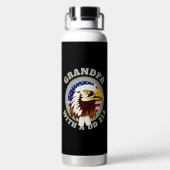 Eagle Emblem USA Flag | Opa DD 214 Schwarz Trinkflasche (Rückseite)