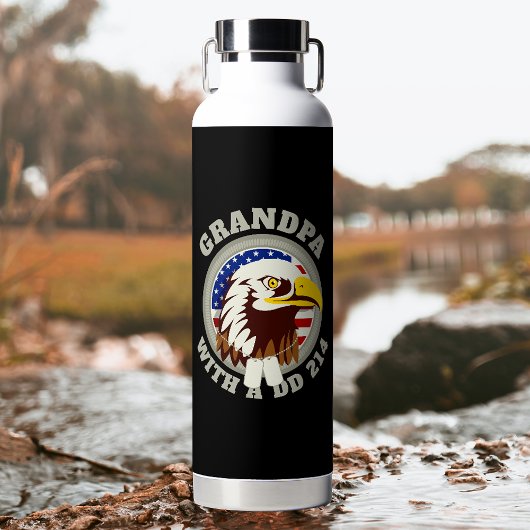 Eagle Emblem USA Flag | Opa DD 214 Schwarz Trinkflasche