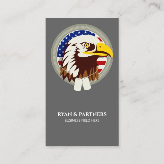 Eagle Emblem USA Flag Vertikal Visitenkarte (Vorderseite)