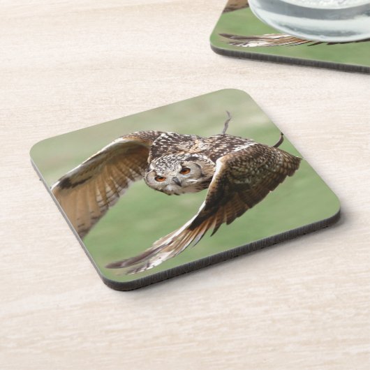 Eagle-Eule im Flug Getränkeuntersetzer (Linke Seite)