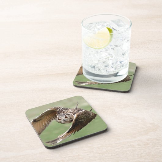 Eagle-Eule im Flug Getränkeuntersetzer (Rechte Seite)