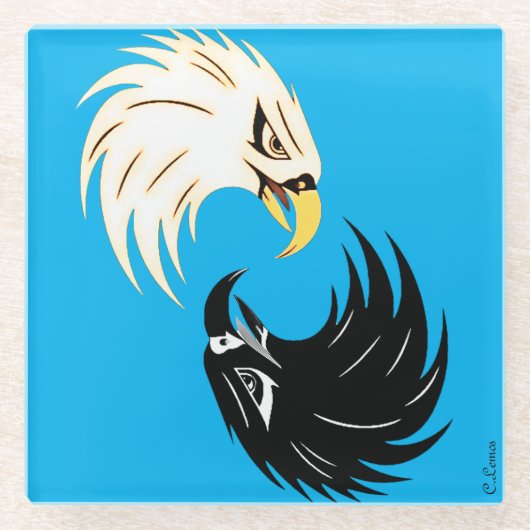 "Eagle Eye" Coaster - Blue Glasuntersetzer (Vorderseite)