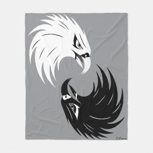 "Eagle Eye" Fleece Blanket Design - B&W (Vorderseite)