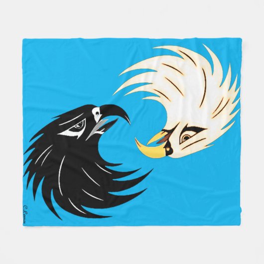 "Eagle Eye" Fleece Blanket Design - Blau (Vorderseite (Horizontal))