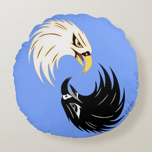 "Eagle Eye" Round Pillow - Purple Rundes Kissen (Vorderseite)