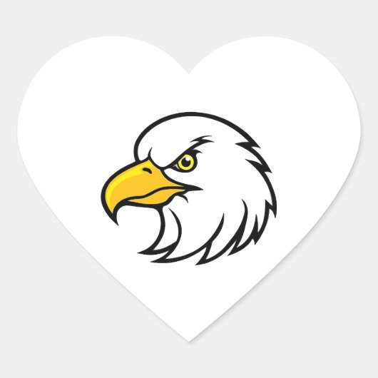 Eagle Face Herz-Aufkleber (Vorderseite)