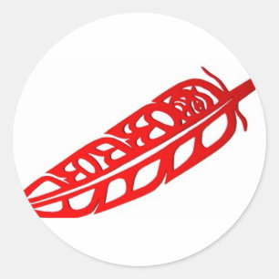 Eagle Feather Design Runder Aufkleber