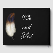 Eagle Feather Native American Wedding Black Party Gästebuch (Rückseite)