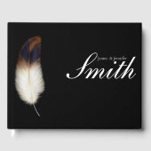 Eagle Feather Native American Wedding Black Party Gästebuch (Vorderseite)