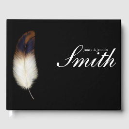 Eagle Feather Native American Wedding Black Party Gästebuch