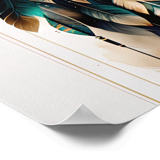 Eagle Feathers and Dreamcatcher Wall Art Poster (Ecke)