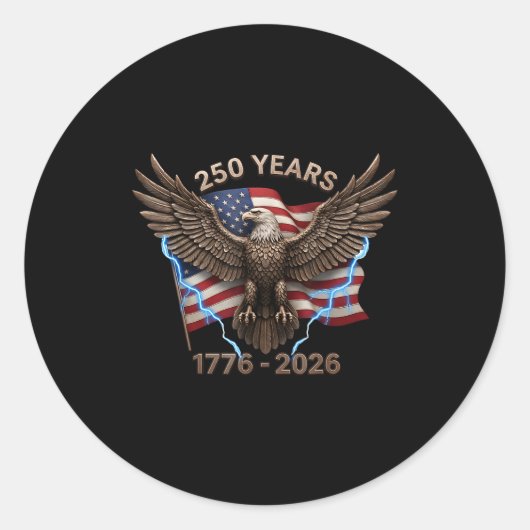 Eagle Flag 250 Years 1776-2026 250th Birthday  Runder Aufkleber (Vorderseite)