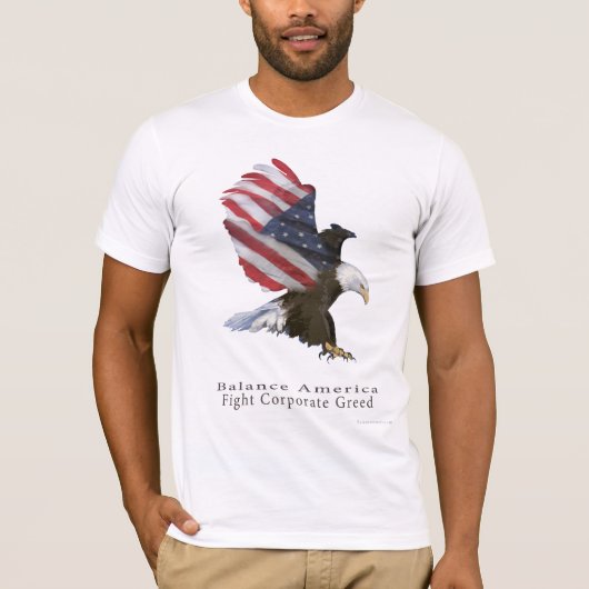 Eagle Flag Fight Corporate Gier T-Shirt (Vorderseite)