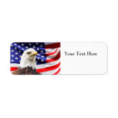 Eagle Flag Rücksendeadressen-Aufkleber (Vorne)