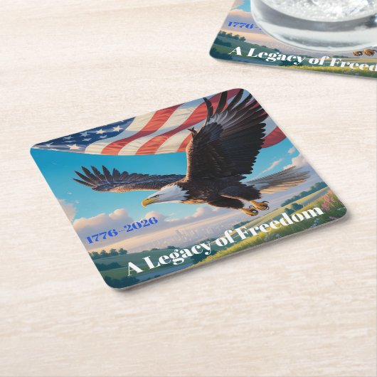 Eagle & Flag USA 250 Jahre Feier Rechteckiger Pappuntersetzer (angewinkelt)