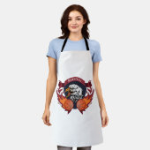 Eagle Flame Basketball Wappen Schürze (Getragen)