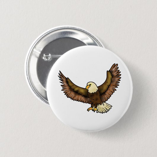 Eagle-Fliegenvogelkunst Button (Vorne & Hinten)