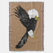 Eagle Flying Brown Throw Blanket - Ihre Farben Decke (Vorderseite Vertikal)